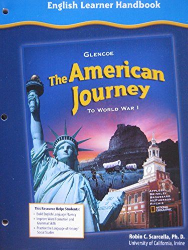 Stock image for Glencoe The American Journey to World War 1 English Learner Handbook for sale by HPB-Red