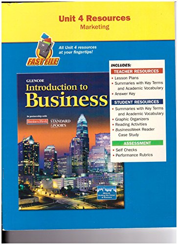 Imagen de archivo de Glencoe Introduction to Business Unit 4 Resources Marketing Fast File a la venta por Nationwide_Text