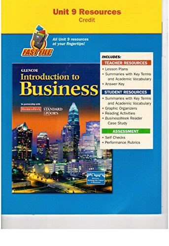 Stock image for Unit 9 Resources Credit Glencoe Introduction To Business Fast File for sale by Allied Book Company Inc.