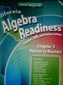Stock image for Chapter 3 - Resource Masters - ALL ANSWERS INCLUDED (California Algebra Readiness, Concepts, Skills, for sale by HPB-Red