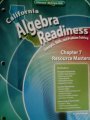 Stock image for Chapter 7 - Resource Masters - ALL ANSWERS INCLUDED (California Algebra Readiness, Concepts, Skills, for sale by HPB-Red