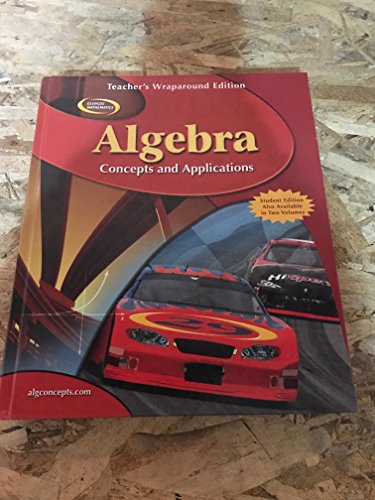 9780078799136: Algebra, Concepts and Applications, Teacher's Wraparound Edition, Glencoe Mathematics