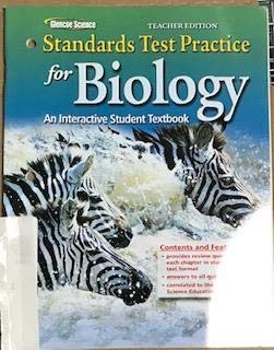 Stock image for Glencoe Science Standards Test Practice for Biology: An Interactive Student Textbook, Teacher's Edition for sale by Jenson Books Inc