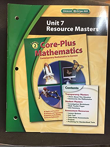 Imagen de archivo de Core-Plus Mathematics: Contemporary Mathematics in Context, Course 2, Unit 7 Resource Masters a la venta por Midtown Scholar Bookstore