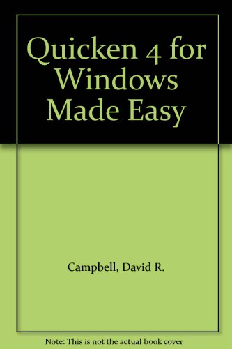 Imagen de archivo de Quicken 4 for Windows Made Easy a la venta por Books Puddle