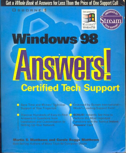 Windows 98 Answers! Certified Tech Support