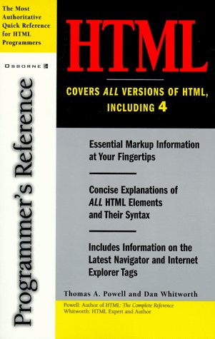 9780078825590: HTML Prorammer's Reference