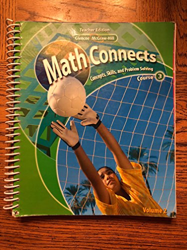 Stock image for Math Connects: Concepts, Skills, and Problem Solving, Course 3, Vol. 2, Teachers edition for sale by HPB-Red