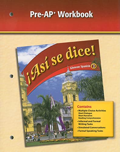 Stock image for Asi Se Dice!, Glencoe Spanish 2, Pre-AP Workbook (Spanish and English Edition) for sale by Allied Book Company Inc.