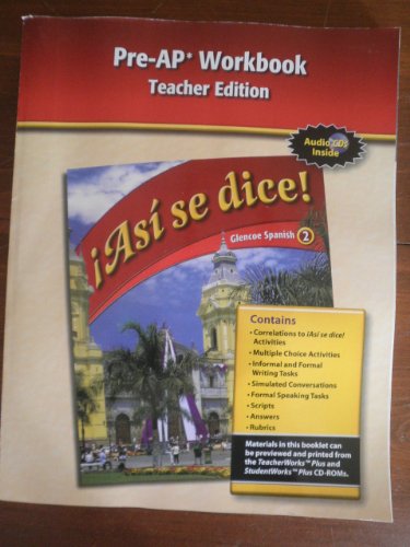 9780078889431: Pre-AP Workbook Teacher Edition (Asi se Dice! Glencoe Spanish 2)