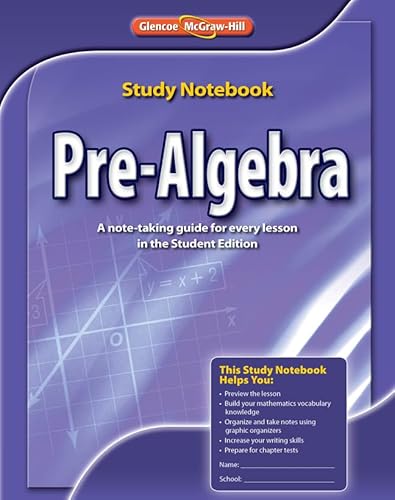 Stock image for Pre-Algebra, Study Notebook (MERRILL PRE-ALGEBRA) for sale by Iridium_Books