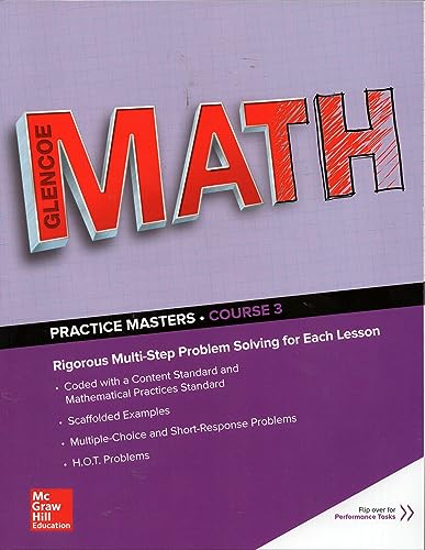 Stock image for Glencoe Math, Course 3, Grade 8: Performance Tasks And Practice Masters (2016 Copyright) for sale by ~Bookworksonline~