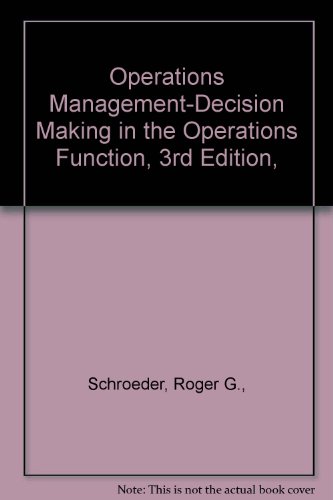 Stock image for Operations Management: Decision Making in the Operations Function for sale by Basement Seller 101