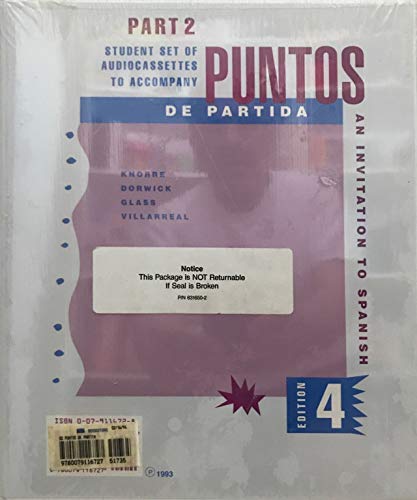 Puntos De Partida: an Invitation to Spanish: Student Set of Audiocassettes, Part 2 (9780079116727) by Yates