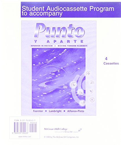 Student Audio Cassette Program to accompany Punto y aparte (9780079130433) by Foerster, Sharon W.; Lambright, Anne; Alfonso-Pinto, FÃ¡tima