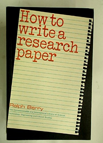 9780080063928: How to Write a Research Paper