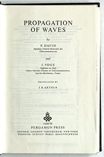 Propagation of waves, (9780080121147) by David, Pierre
