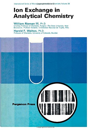 9780080155111: Ion exchange in analytical chemistry, (International series of monographs in analytical chemistry, v. 38)