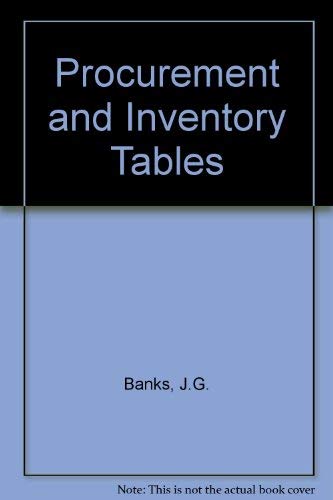 Stock image for Procurement and Inventory Tables for sale by Books Puddle