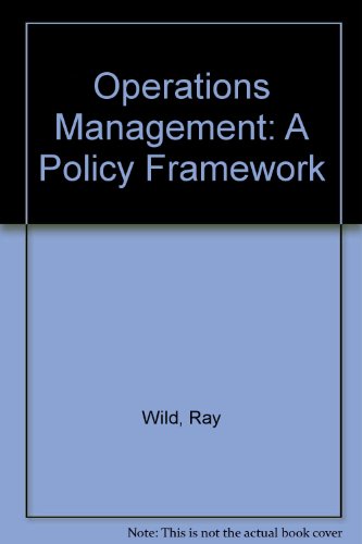 9780080225050: Operations Management: A Policy Framework
