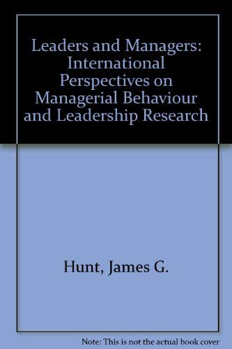 Leaders and Managers, International Perspectives on Managerial Behavior and Leadership