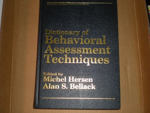 Beispielbild fr Dictionary of behavioral assessment techniques (Pergamon general psychology series) zum Verkauf von HPB-Red