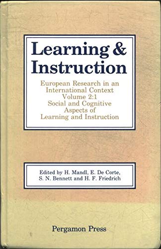 Learning and Instruction: European Research in an International Context (9780080402529) by De Corte, Erik; Bennett, Neville; Friedrich, Helmut; Mandl, Heinz