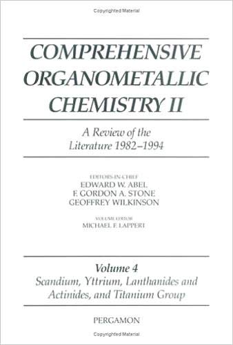 Stock image for Comprehensive Organometallic Chemistry II, Volume 4: Scandium, Yttrium, Lanthanides and Actinides, and Titanium, Zirconium, and Hafnium (Comprehensive Organometallic Chemistry II S) (Vol 4) for sale by Iridium_Books