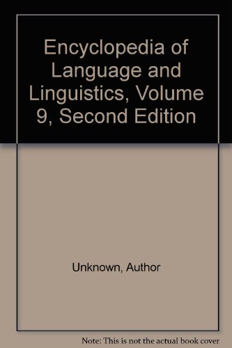 Stock image for Encyclopedia of Language and Linguistics for sale by Better World Books