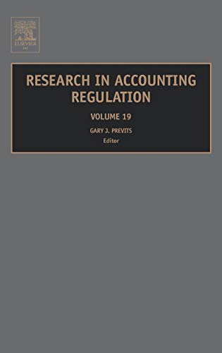 Stock image for RESEARCH IN ACCOUNTING REGULATION, VOLUME 19 (VOL. 19) for sale by Romtrade Corp.