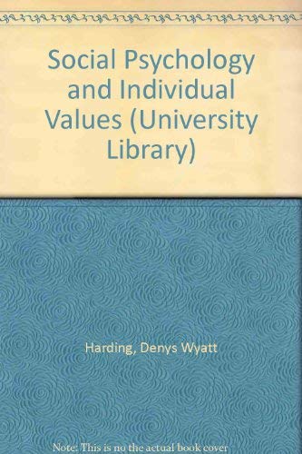 9780090426317: Social Psychology and Individual Values (University Library)