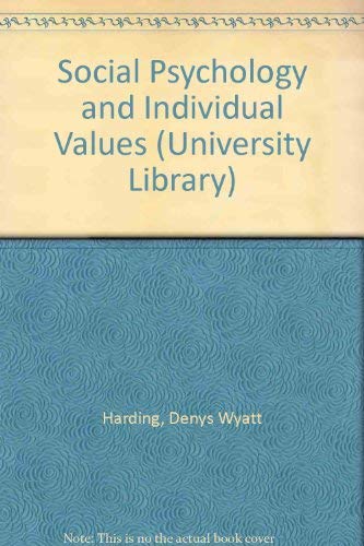 9780090426317: Social Psychology and Individual Values