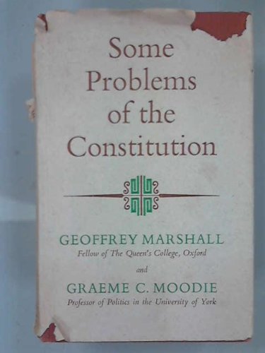 9780090532438: Some Problems of the Constitution (University Library)