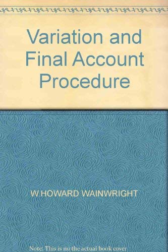 Stock image for Variation and Final Account Procedure for sale by Phatpocket Limited