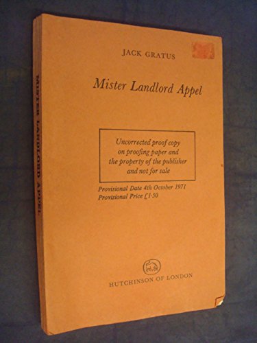 Stock image for Mister Landlord Appel for sale by John Stoodley