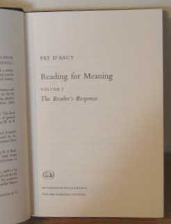 Stock image for Reading for Meaning, Volume 2: The Reader?s Response for sale by G. & J. CHESTERS