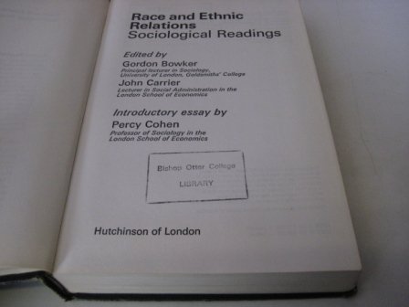 9780091257507: Race and ethnic relations: Sociological readings