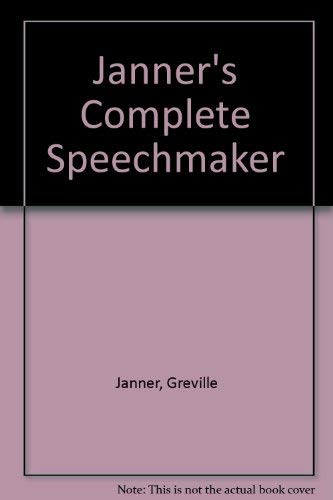 Stock image for Janner's Complete Speechmaker Janner, Greville and Mitchell, Ewan for sale by Langdon eTraders