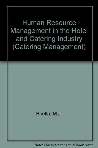 Stock image for Human Resource Management in the Hotel and Catering Industry (Catering Manage. for sale by madelyns books