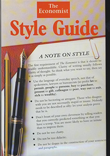 Beispielbild fr Economist" Style Guide zum Verkauf von Better World Books: West