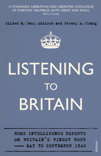 Beispielbild fr Listening to Britain: Home Intelligence Reports on Britain's Finest Hour?May-September 1940 zum Verkauf von Books From California