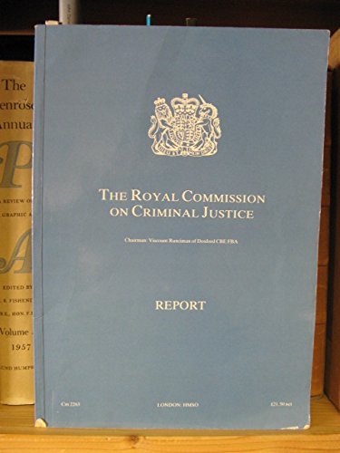 9780101226325: Royal Commission on Criminal Justice Report: 2263 (Command Paper)