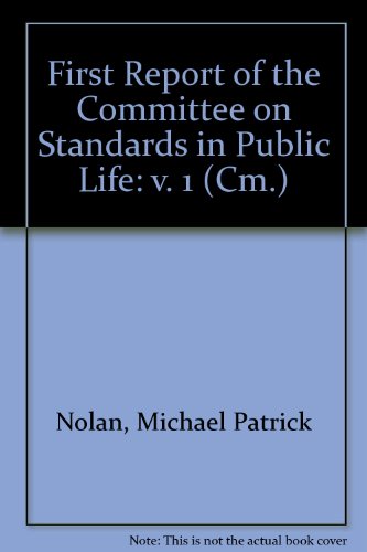 Beispielbild fr First Report of the Committee on Standards in Public Life: v. 1 (Cm.) zum Verkauf von WorldofBooks