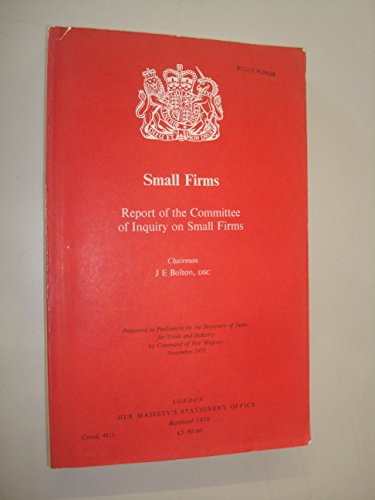 9780101481106: Small firms;: Report of the Committee of Inquiry on Small Firms ([Great Britain. Parliament. Papers by command] cmnd)