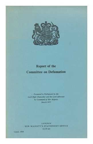 9780101590907: Report on the Committee on Defamation