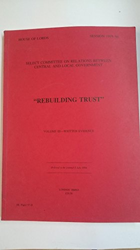 9780104787960: [Hl]: [1995-96]: House of Lords Papers: [1995-96] ("Rebuilding Trust")