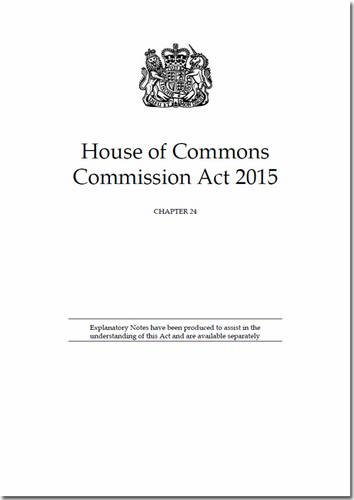 9780105400134: House of Commons Commission Act 2015: Chapter 24