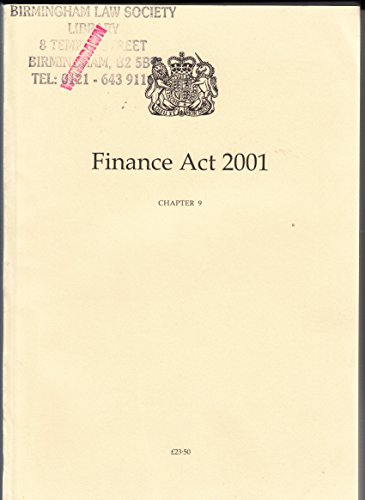 9780105409014: Finance Act 2001: Elizabeth II. Chapter 9