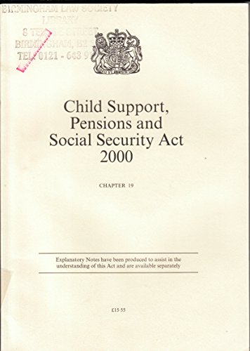 Stock image for Child Support, Pensions and Social Security Act 2000 for sale by D2D Books