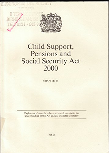 9780105419006: Child Support, Pensions and Social Security Act 2000 (Public General Acts - Elizabeth II)